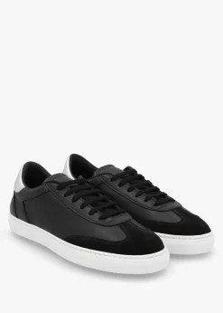 Online DANIEL Thamby Black Leather Low Profile Trainers