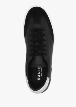Online DANIEL Thamby Black Leather Low Profile Trainers