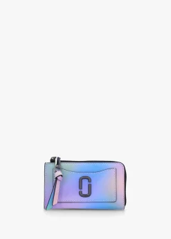 Hot MARC JACOBS The Airbrush Utility Snapshot Top Zip Blue Multi Leather Wallet