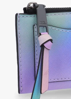 Hot MARC JACOBS The Airbrush Utility Snapshot Top Zip Blue Multi Leather Wallet