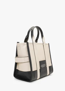 Hot MARC JACOBS The Colourblock Small Ivory Multi Leather Tote Bag