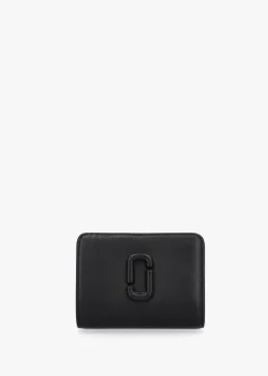 Clearance MARC JACOBS The Covered J Marc Mini Black Leather Compact Wallet