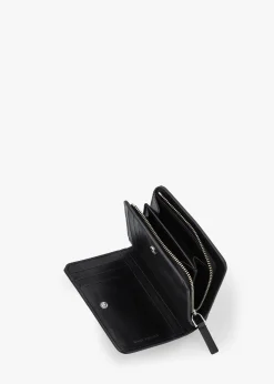 Clearance MARC JACOBS The Covered J Marc Mini Black Leather Compact Wallet