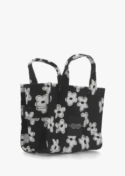 Sale MARC JACOBS The Daisy Canvas Small Black & White Tote Bag