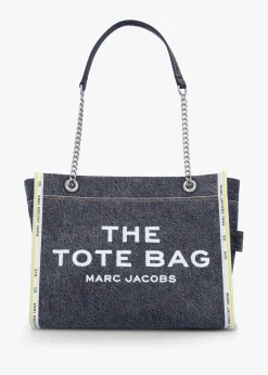 Outlet MARC JACOBS The Denim Chain Medium Black Wash Tote Bag