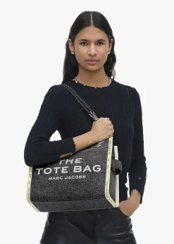 Outlet MARC JACOBS The Denim Chain Medium Black Wash Tote Bag