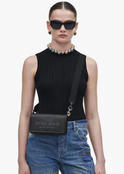Online MARC JACOBS The Leather Mini Black Cross-Body Bag
