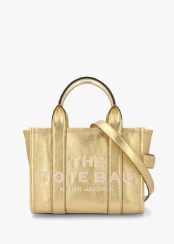 Clearance MARC JACOBS The Metallic Leather Small Gold Tote Bag