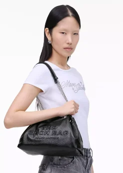 Sale MARC JACOBS The Small Black Leather Chain Sack Bag