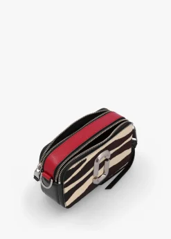 Hot MARC JACOBS The Zebra Calf Hair Snapshot Black & White Leather Camera Bag