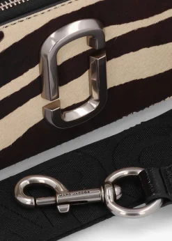 Hot MARC JACOBS The Zebra Calf Hair Snapshot Black & White Leather Camera Bag