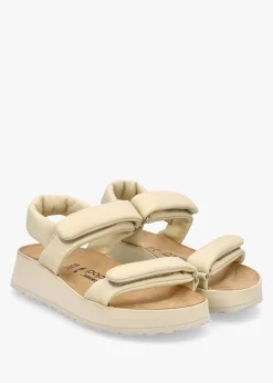 Online PAPILLIO Theda Ecru Natural Leather Sandals