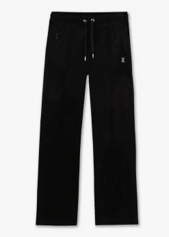 New JUICY COUTURE Tina Black Velour Diamante Track Pants