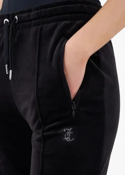 New JUICY COUTURE Tina Black Velour Diamante Track Pants