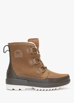 Discount SOREL Torino II Parc Shearling Velvet Tan Olive Green Waterproof Boots