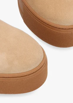 New DANIEL Tred Beige Suede Flatform Chelsea Boots