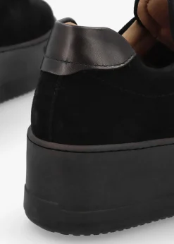 Outlet DANIEL Tred Black Suede Laceless Flatform Trainers