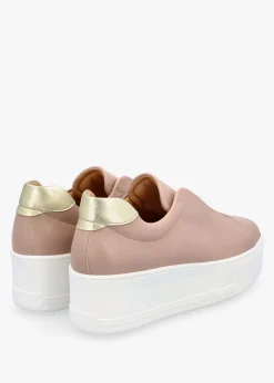 Discount DANIEL Tred Nude Pink Leather Laceless Flatform Trainers