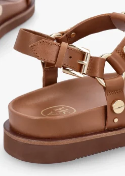 Outlet ASH Ugo Tan Leather Studded Sandals