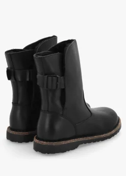 Outlet BIRKENSTOCK Uppsala Shearling Black Leather Ankle Boots