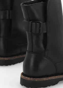 Outlet BIRKENSTOCK Uppsala Shearling Black Leather Ankle Boots