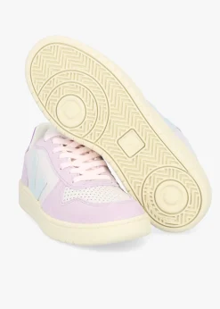 Fashion VEJA V-10 Leather Gravel Menthol Parme Trainers