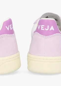 Fashion VEJA V-10 Leather Gravel Menthol Parme Trainers