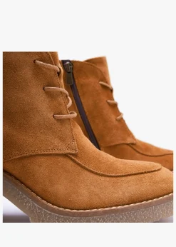 Hot DANIEL Vesta Tan Suede Lace Up Block Heel Ankle Boots