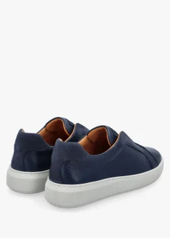 Hot DANIEL Viola Navy Tumbled Leather Low Profile Trainers