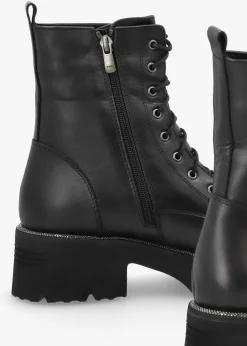 Best DANIEL Virtus Black Leather Glitter Trim Ankle Boots