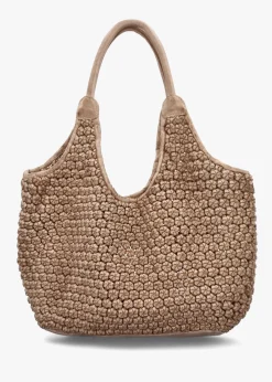 New DANIEL Vobo Slouchy Woven Beige Leather Hobo Bag