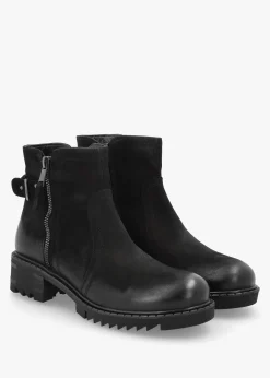Sale DANIEL Voluptas Black Leather Ankle Boots