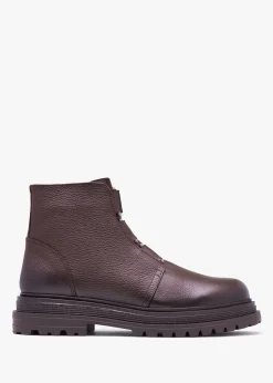 Sale DANIEL Vulcan Brown Leather Ankle Boots