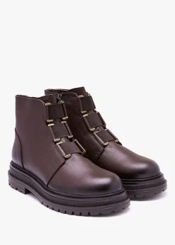 Sale DANIEL Vulcan Brown Leather Ankle Boots