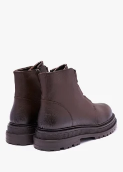 Sale DANIEL Vulcan Brown Leather Ankle Boots
