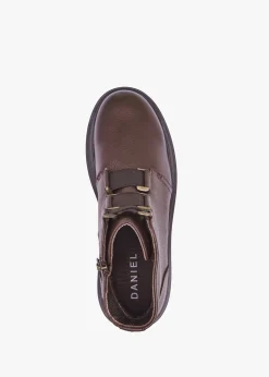 Sale DANIEL Vulcan Brown Leather Ankle Boots