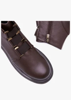 Sale DANIEL Vulcan Brown Leather Ankle Boots