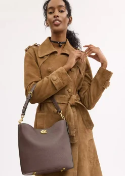 Online COACH Willow Soft Dark Stone Bucket Bag