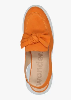Outlet WONDERS Winger Apricot Suede Knotted Sling Back Moccasins