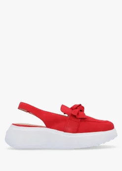 Online WONDERS Winger Rojo Suede Knotted Sling Back Moccasins