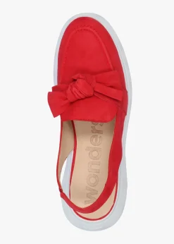 Online WONDERS Winger Rojo Suede Knotted Sling Back Moccasins