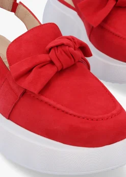 Online WONDERS Winger Rojo Suede Knotted Sling Back Moccasins