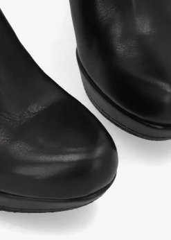 Best DANIEL Wiser Black Leather Knee High Wedge Boots