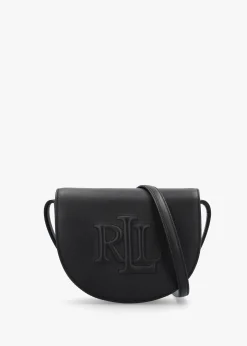 Outlet LAUREN RALPH LAUREN Witley Medium Black Leather Cross-Body Bag