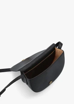 Outlet LAUREN RALPH LAUREN Witley Medium Black Leather Cross-Body Bag