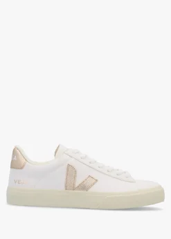 Clearance VEJA Women's Campo Chromefree Leather Extra White Platine Trainers