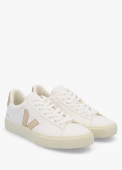 Clearance VEJA Women's Campo Chromefree Leather Extra White Platine Trainers