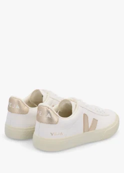 Clearance VEJA Women's Campo Chromefree Leather Extra White Platine Trainers