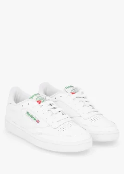 New REEBOK Women's Club C 85 Cloud White Gold Metallic Leather Tennis Trainers