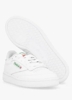 New REEBOK Women's Club C 85 Cloud White Gold Metallic Leather Tennis Trainers